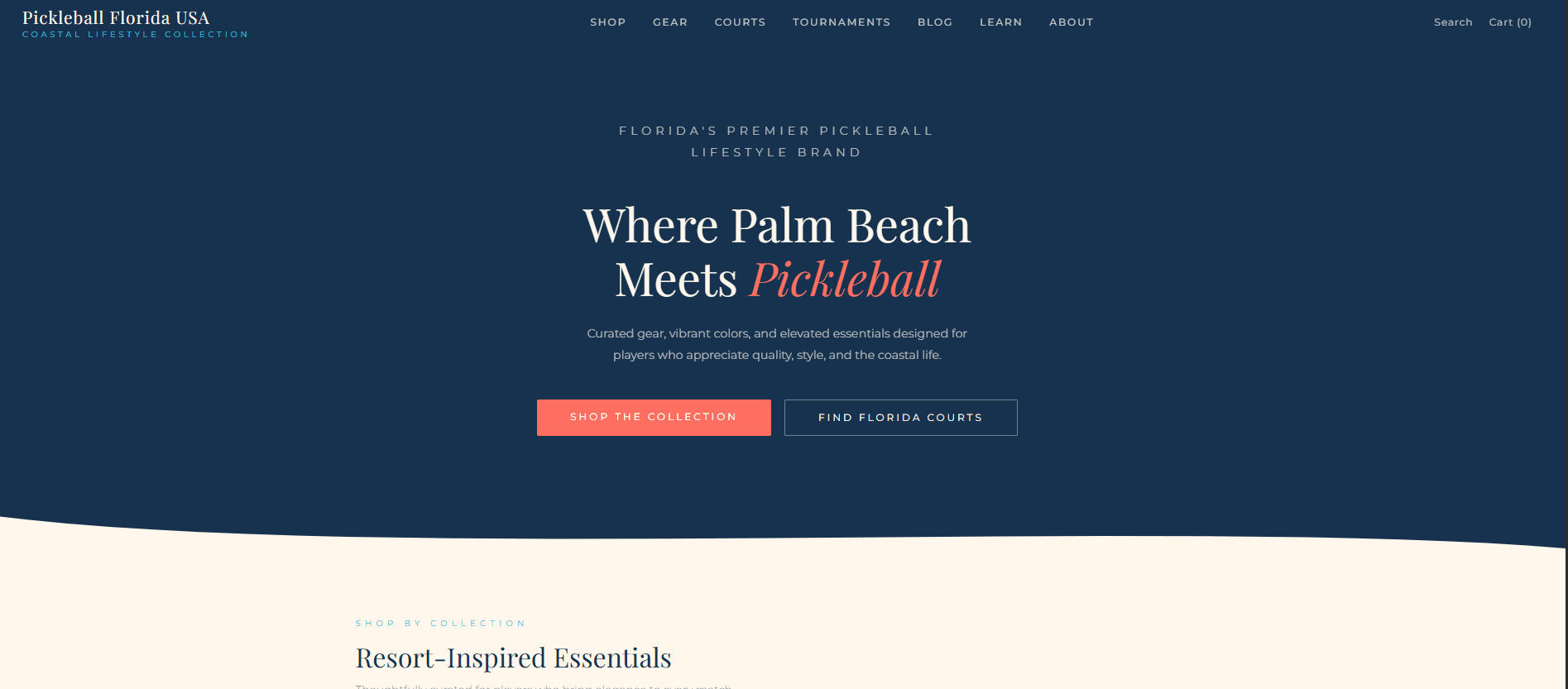 Home page of PickleballFloridaUSA.com