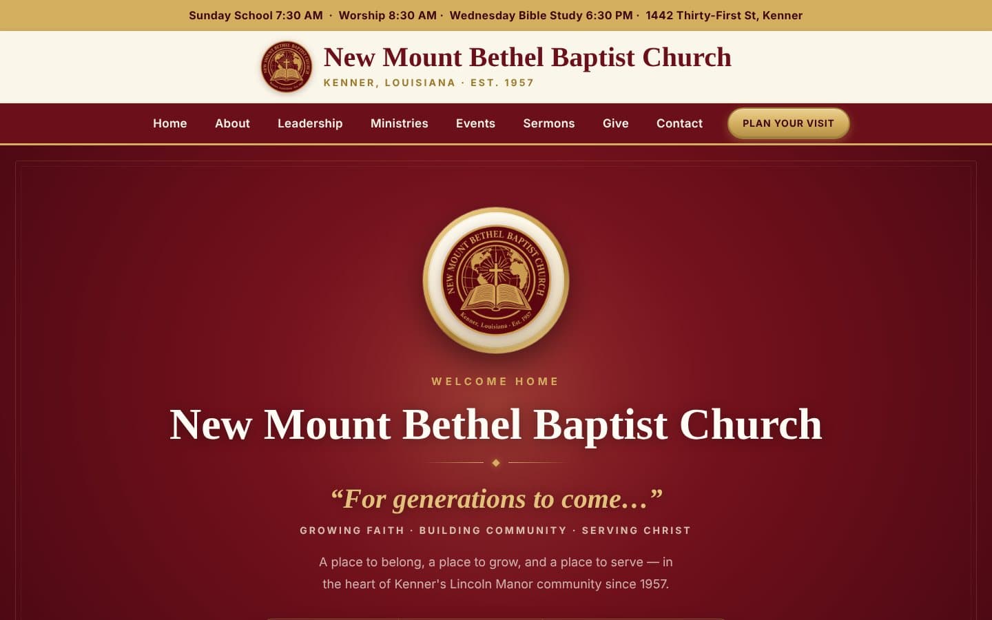 Home page of New Mount Bethel